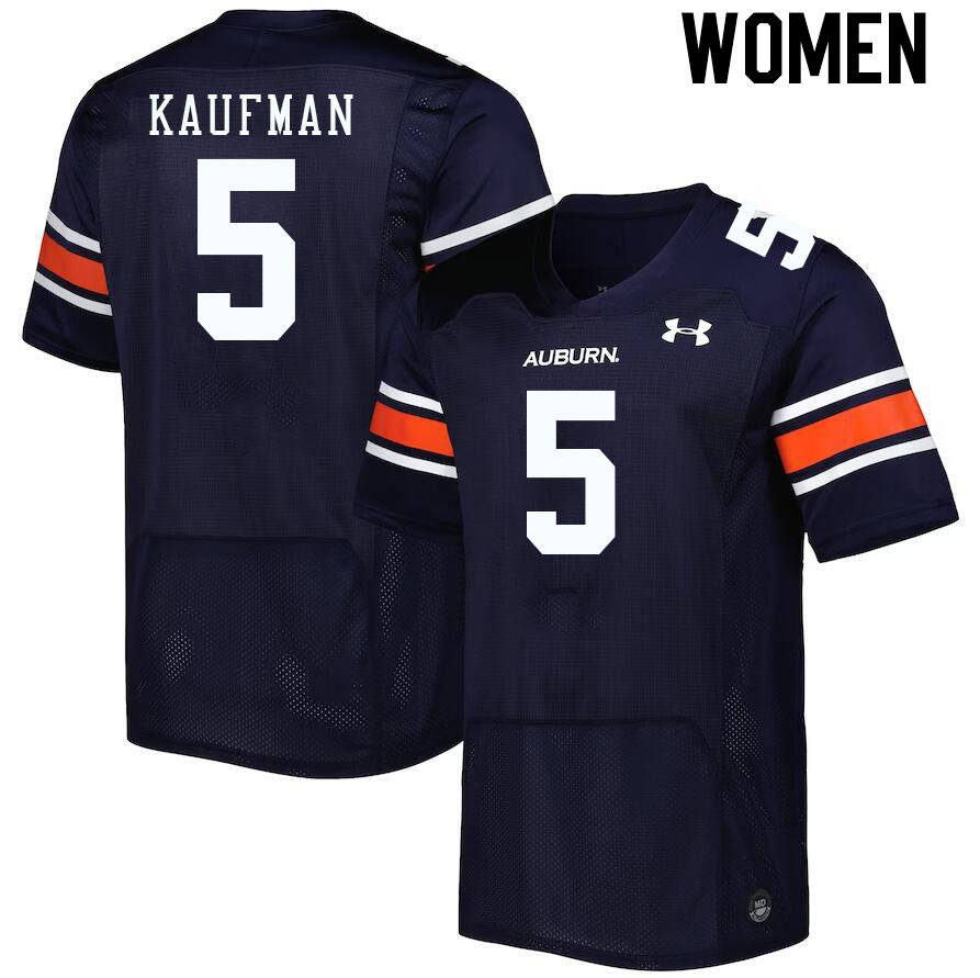 Women #5 Donovan Kaufman Auburn Tigers College Football Jerseys Stitched-Navy - Click Image to Close
